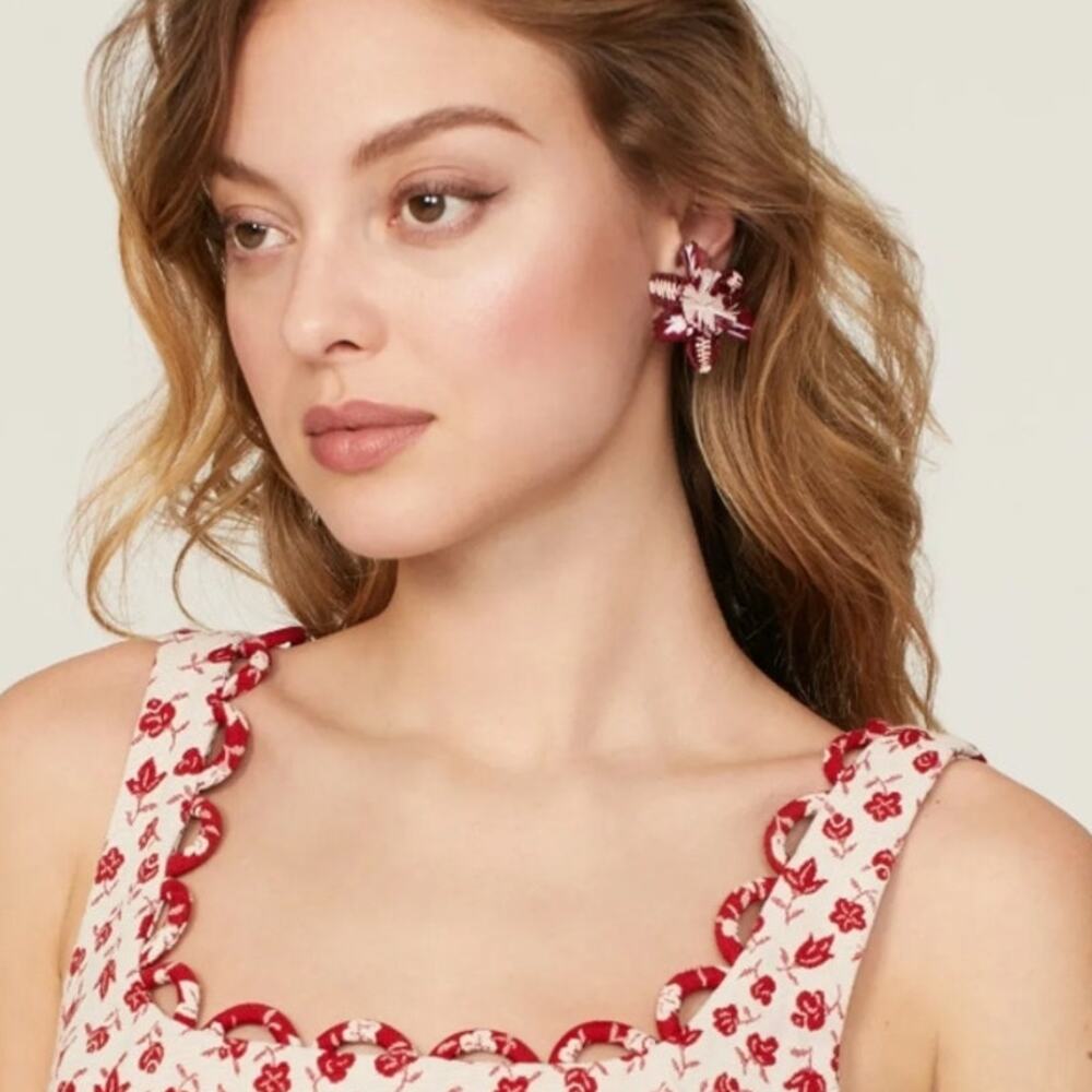 Oscar de la Renta Tropical Flower Earrings